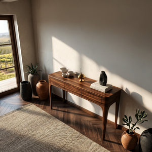Minimalist Console Table With Three Compartments For Entryway
