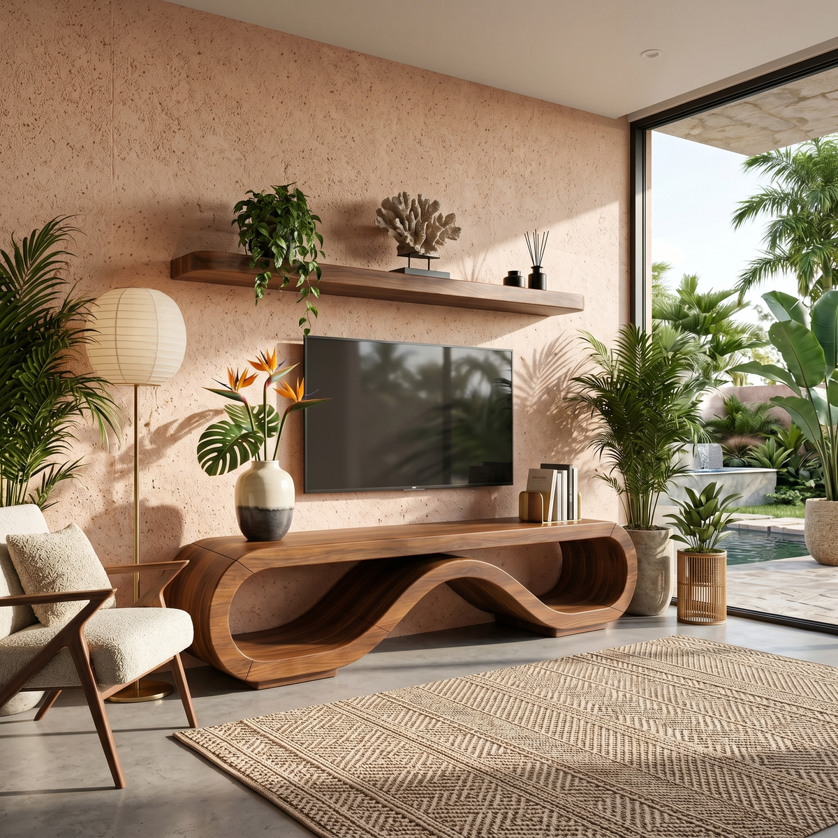 Organic Modern Media Cabinet Artisan Craftsmanship