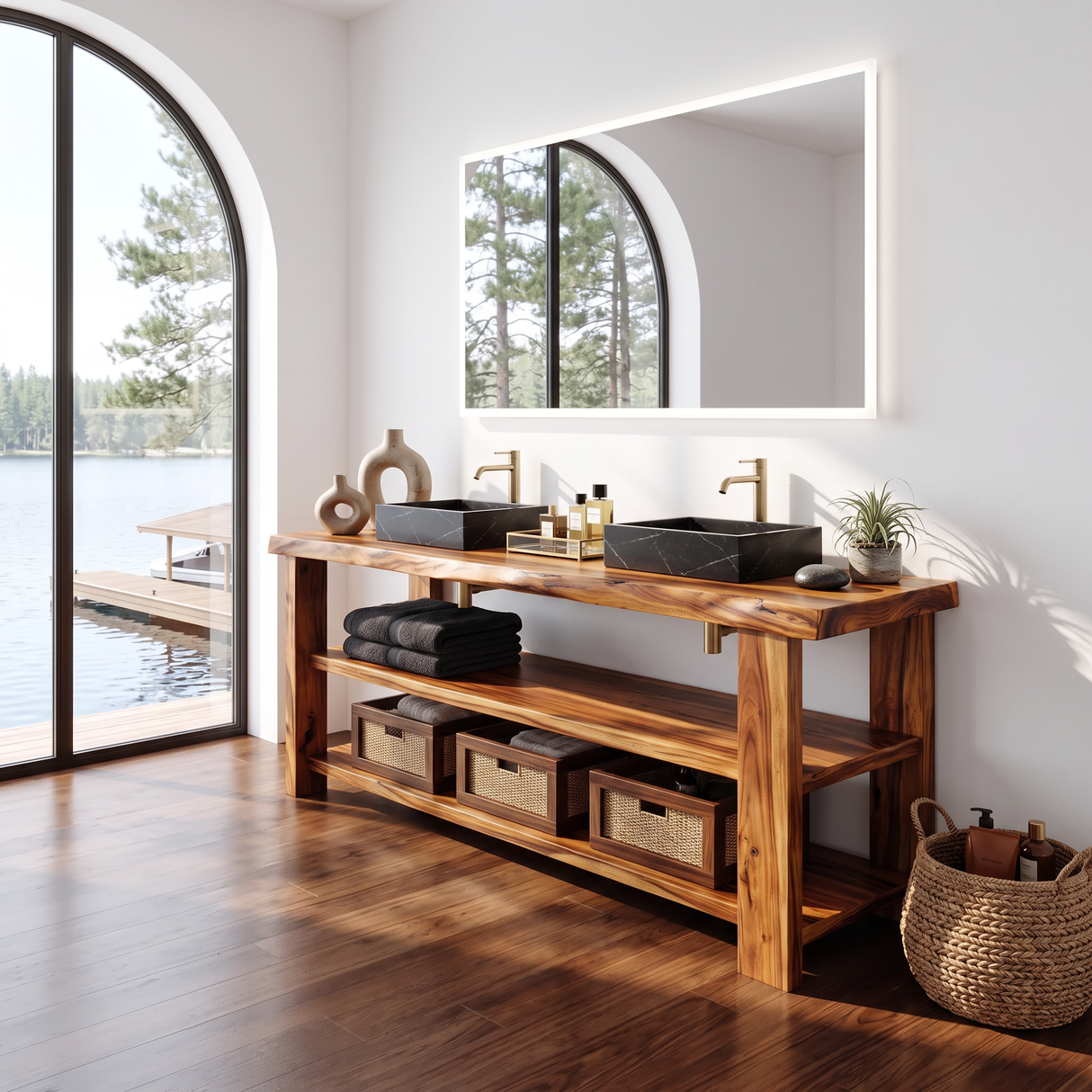 Farmhouse Vanity With Storage For Bathroom Decor Ideas