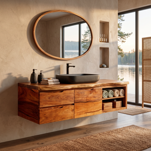 Japandi Wall Mounted Vanity Urban Loft Bathroom