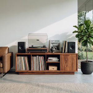 Minimalist Wooden Record Player Cabinet For Living Room