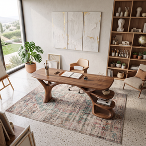 Modern Organic Form Study Desk Bedroom Workspace