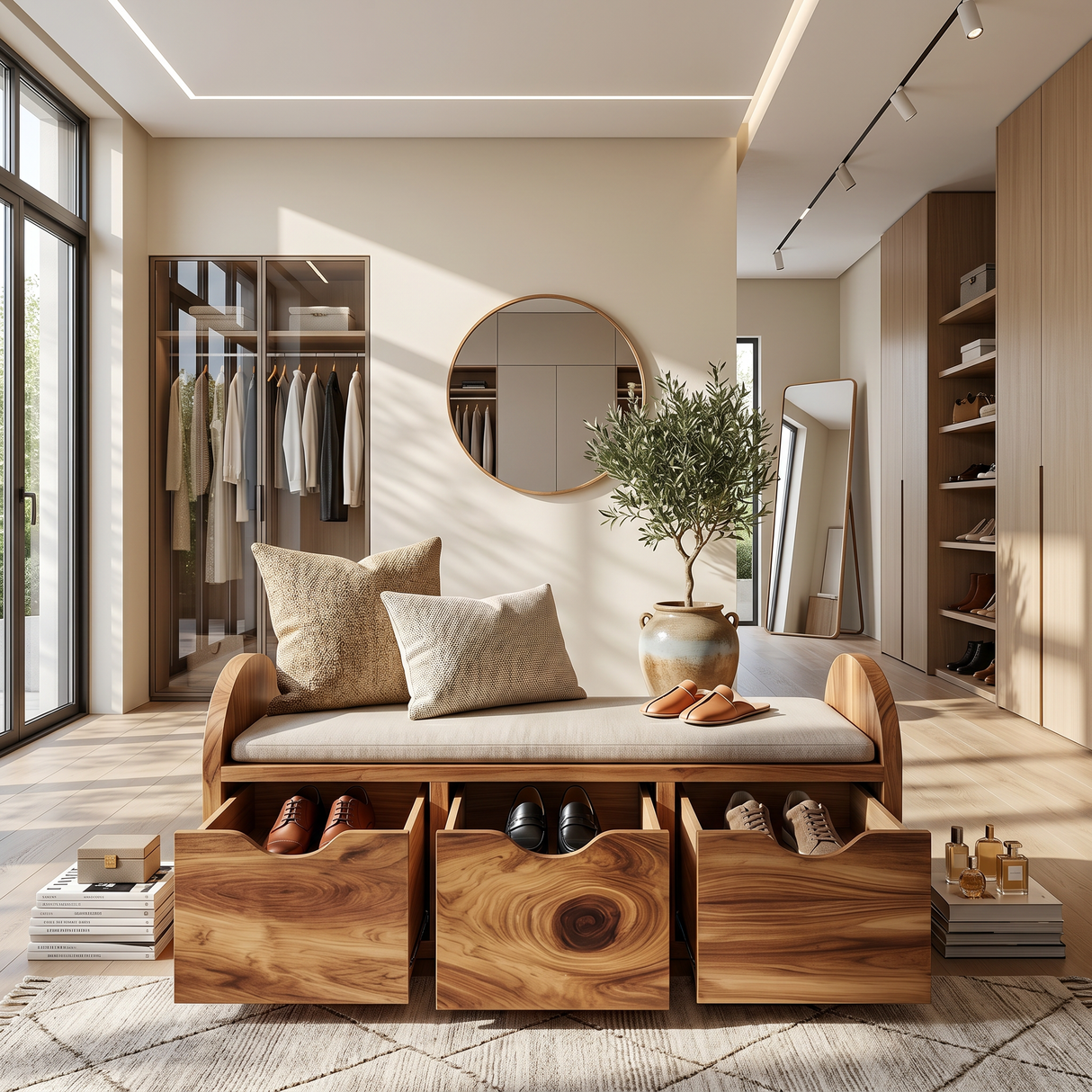 Rustic Shoe Organizer Cabinet For Farmhouse Entryway Display Corner