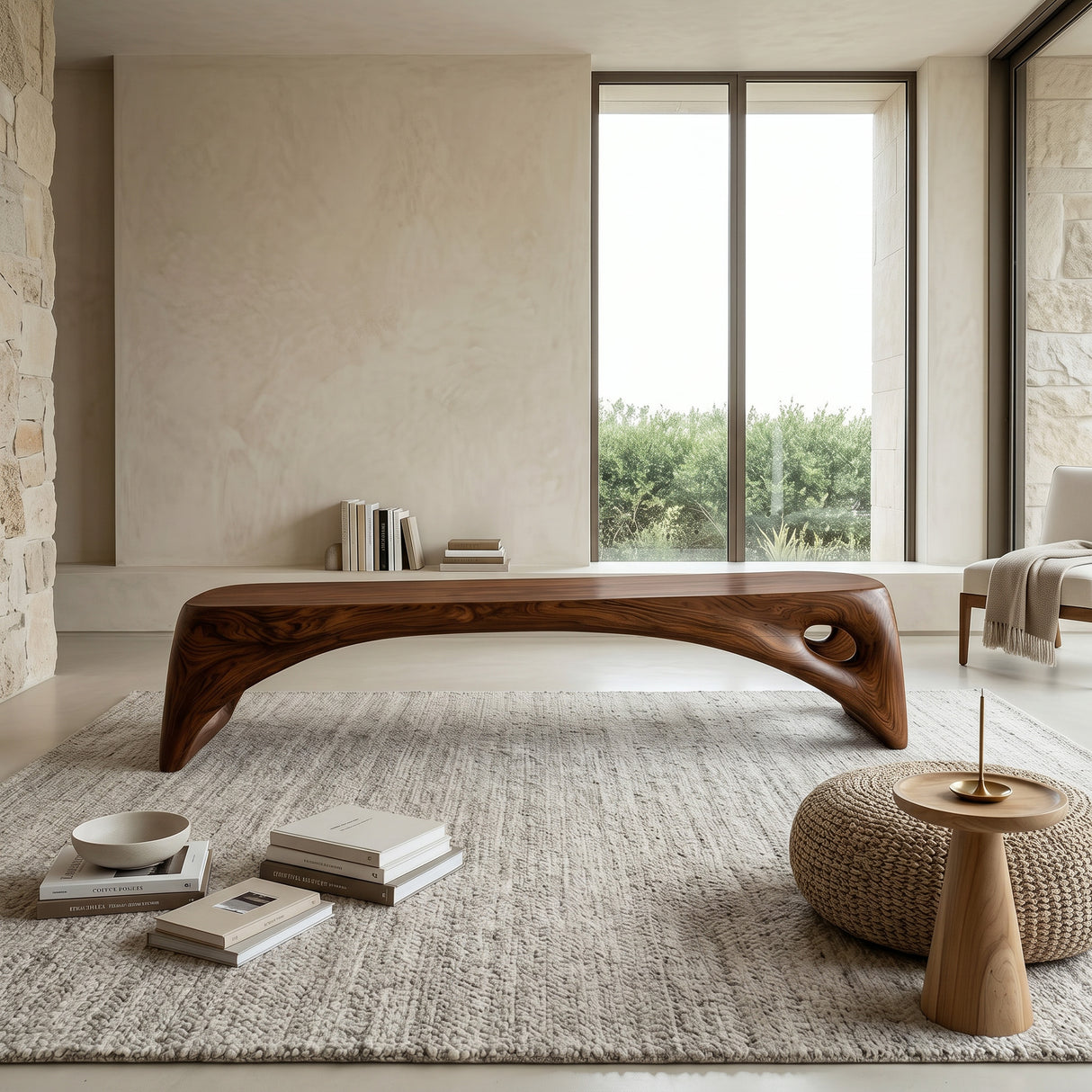 Minimalist Long Wooden Bench For Entryway