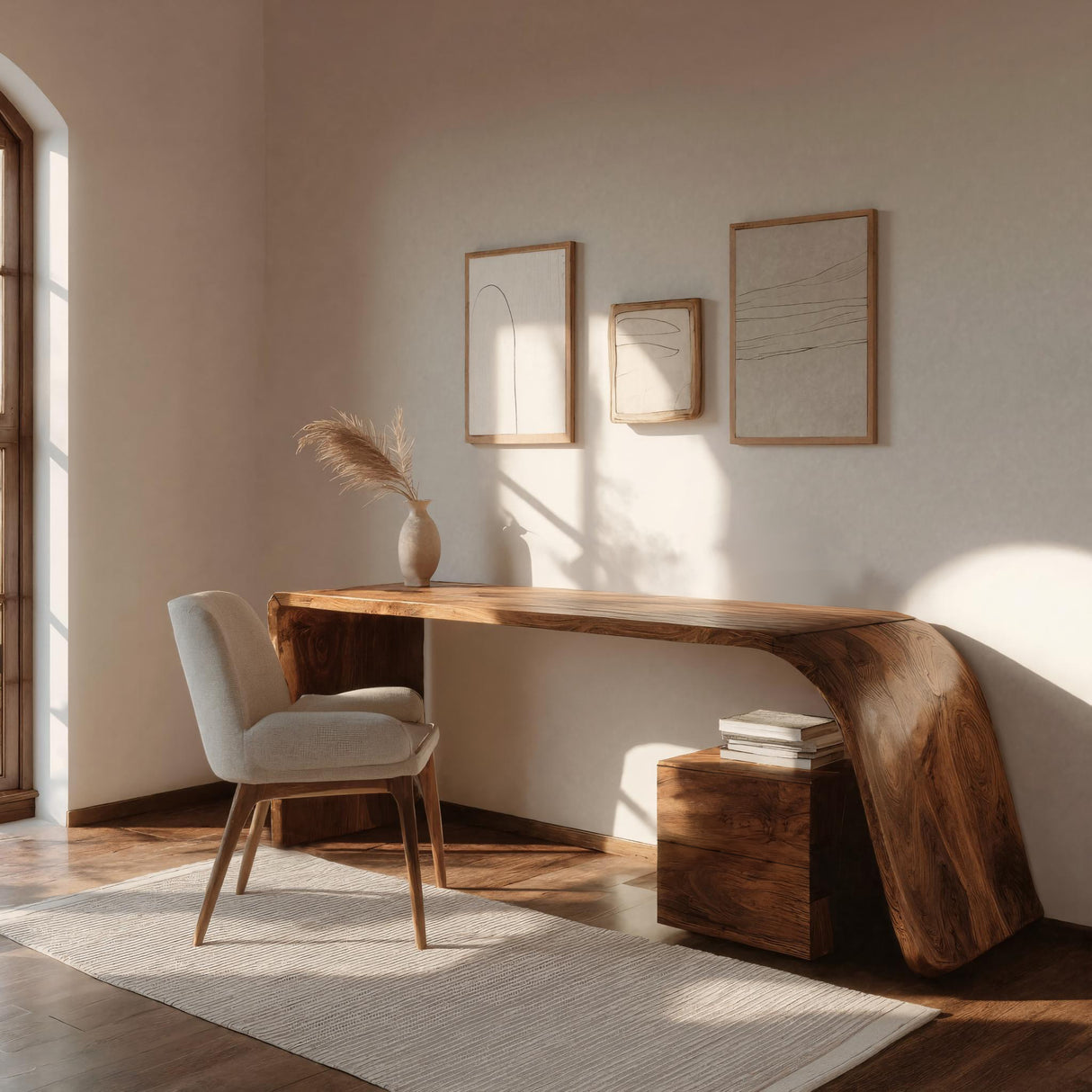 Minimal Wooden Office Desk For Home Office