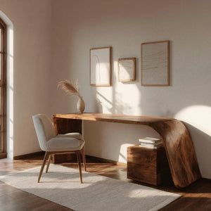 Minimal Wooden Office Desk For Home Office
