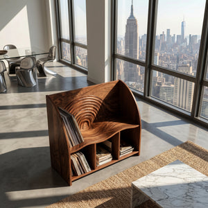 Organic Wooden Magazine Rack With Multi Open Compartments For Living