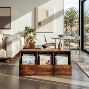 Modern Farmhouse Box Pocket Magazine Rack For Living Room