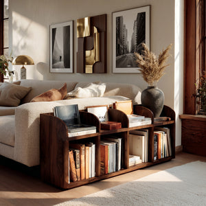Modern Wooden Open Display Magazine Rack For Living Room