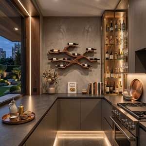 Modern Wine Rack Wall Display For Kitchen And Dining Area