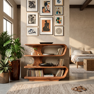 Farmhouse Vinyl Storage Console For Bedroom Decor