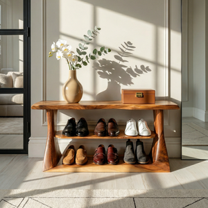 Rustic Shoe Rack Shelf For Entryway Hallway Mudroom Storage Zone