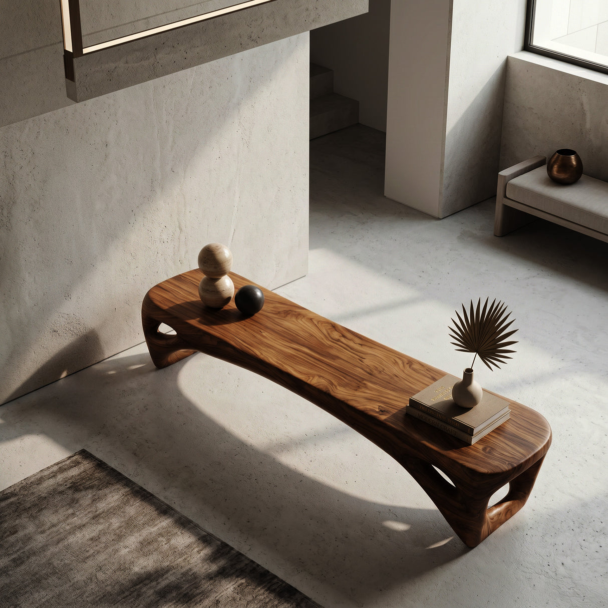 Modern Open Base Bench For Living Room