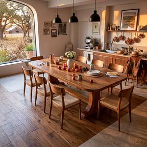 Wooden Dining Table With Farmhouse Style For Dining Room