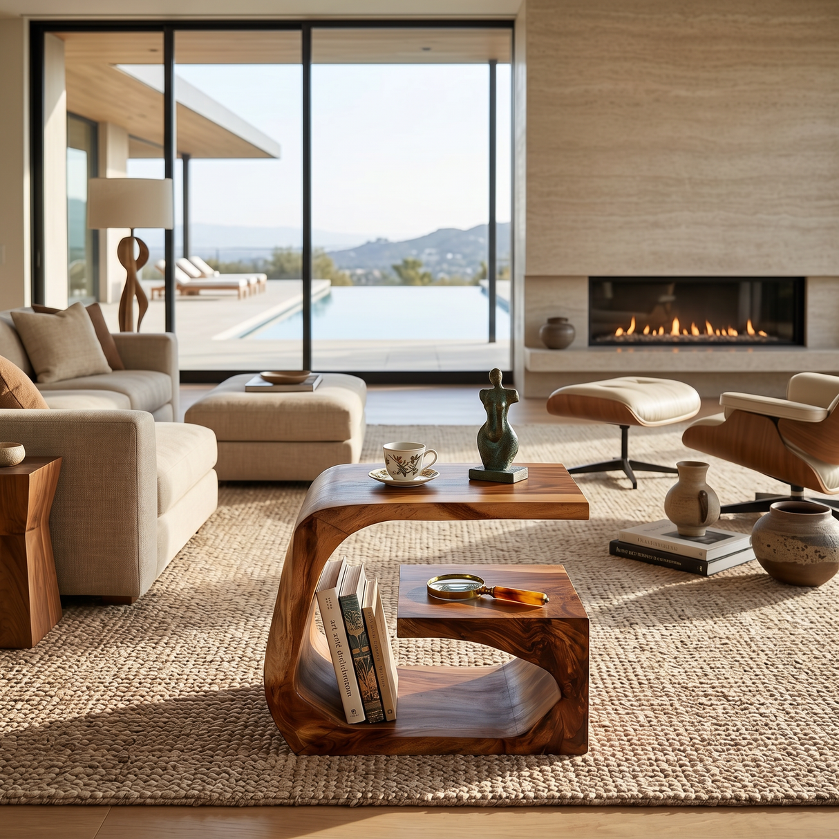 Handcrafted Wood Side Table For Home Accent Furniture