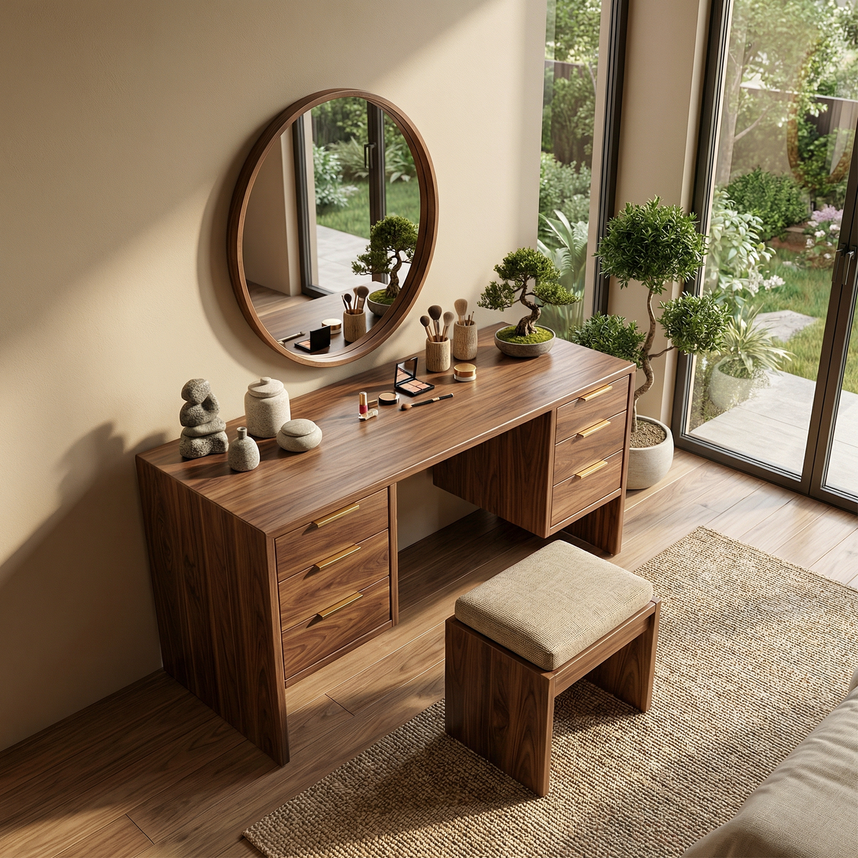 Minimalist Makeup Vanity Desk Personal Beauty Space Dressing Area