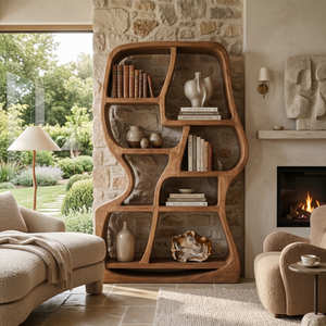 Modern Sculptural Bookshelf For Home Library Display