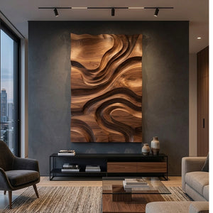 Modern Organic Wall Art Panel For Living Room Decor