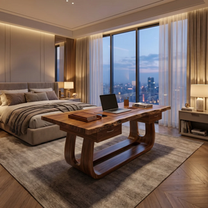 Luxury Writing Desk With Live Edge Detail For Bedroom Workspace