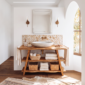 Rustic Vanity With Drawer For Compact Bathroom Spaces