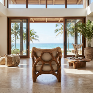 Modern Sculptural Lounge Chair for Sophisticated Wine Room Interiors