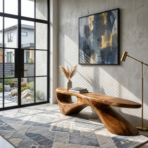 Sculptural Organic Bench For Entryway Or Living Room