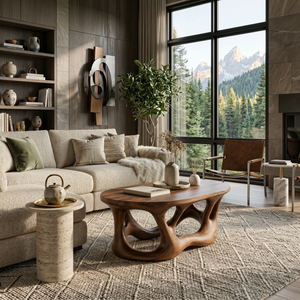 Organic Coffee Table With Flowing Sculptural Base For Contemporary Home