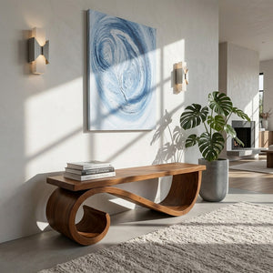 Organic Sculptural Bench For Entryway Or Living Room