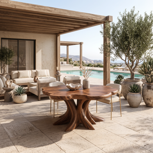 Scandinavian Wooden Dining Table For Open Concept Dining Room