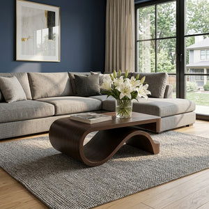 Minimalist Coffee Table Curved Style For Living Room