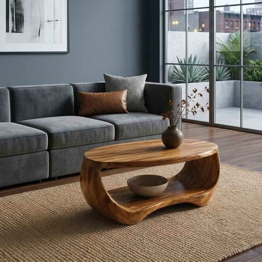 Modern Coffee Table Oval Shape For Living Room