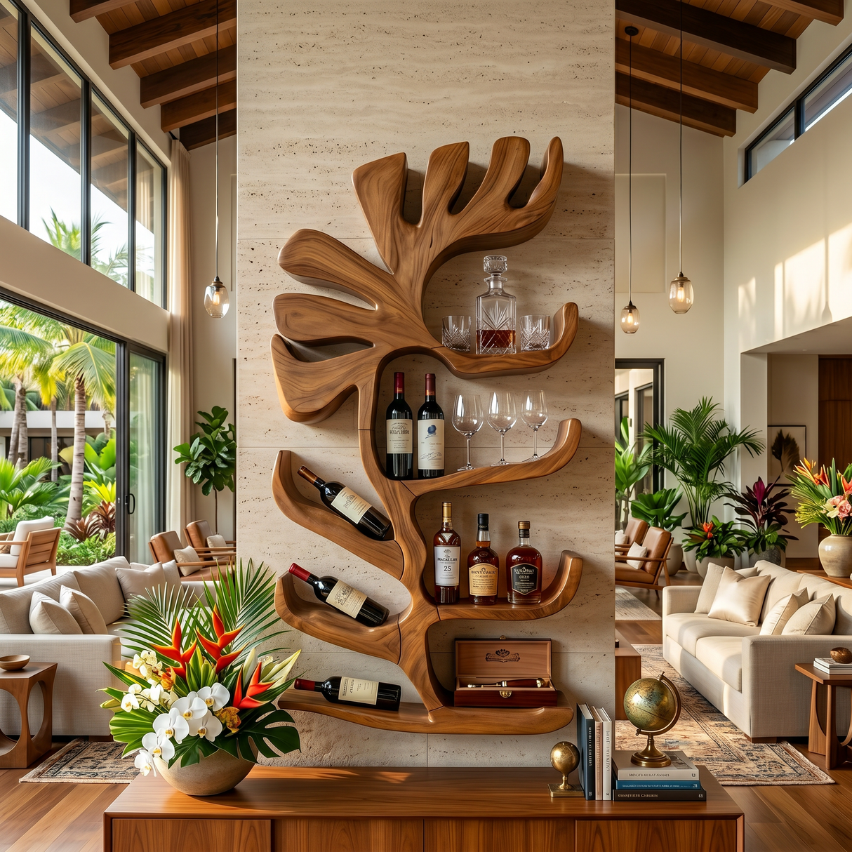 Farmhouse Wall Wine Rack For Apartment Bar Display Feature
