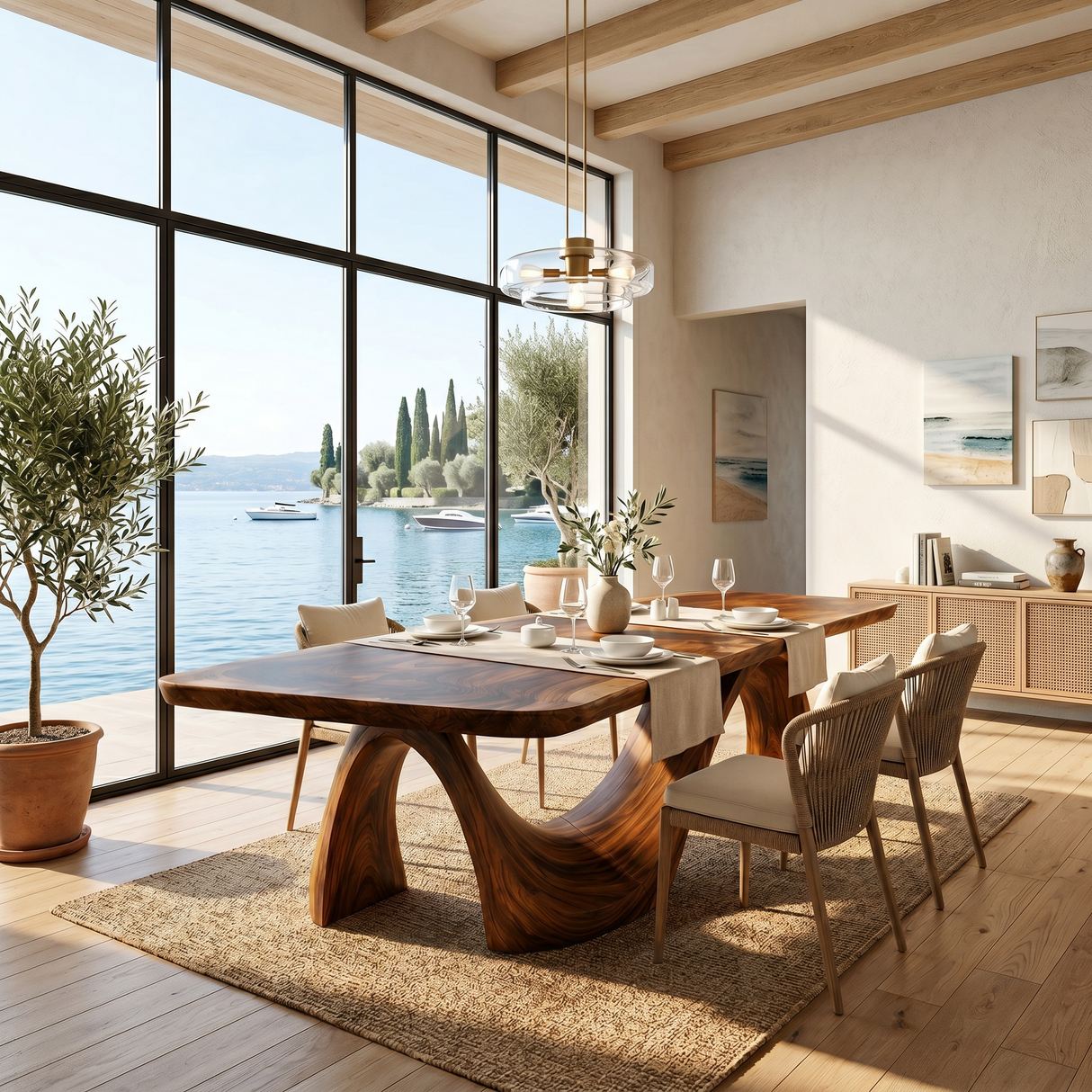 Minimalist Irregular Dining Table For Apartment Dining Area