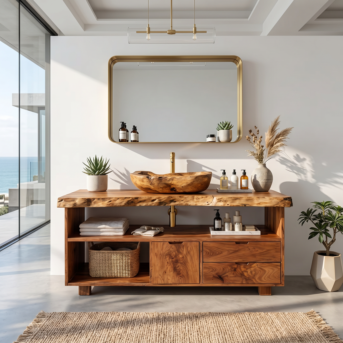 Modern Mid Century Vanity For Bathroom Makeover