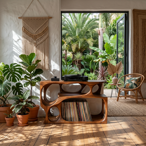 Scandinavian Record Player Cabinet For Living Room Space