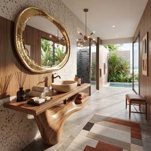 Handcrafted Solid Wood Vanity For Natural Interiors