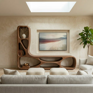Organic Natural Wood TV Wall Unit For Living Room