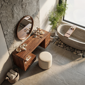 Organic Sculptural Vanity Desk Dressing Room Beauty Space Personal Area