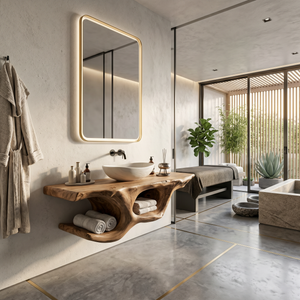 Organic Live Edge Floating Vanity Spa Retreat