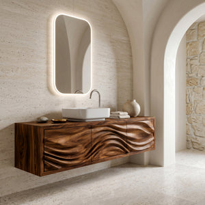 Contemporary Sculpture Floating Bathroom Vanity For Luxury Bathroom