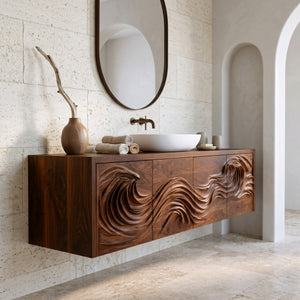 Luxury Bathroom Cabinet With Carved Front For Modern Bathroom