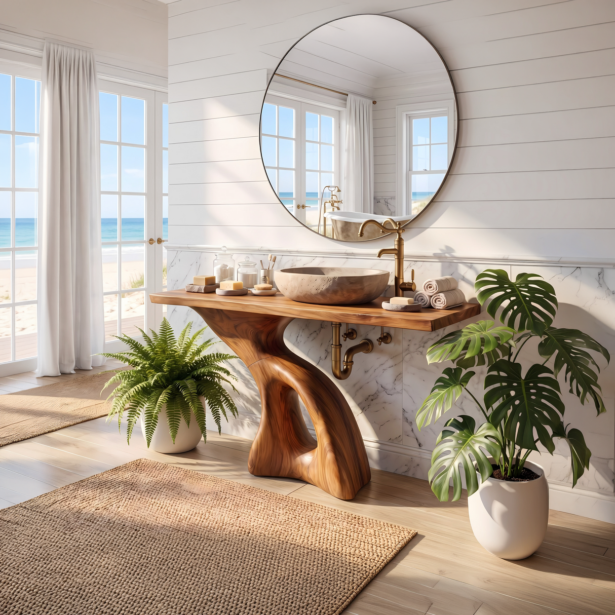 Rustic Solid Vanity For Vintage Bathroom Styling