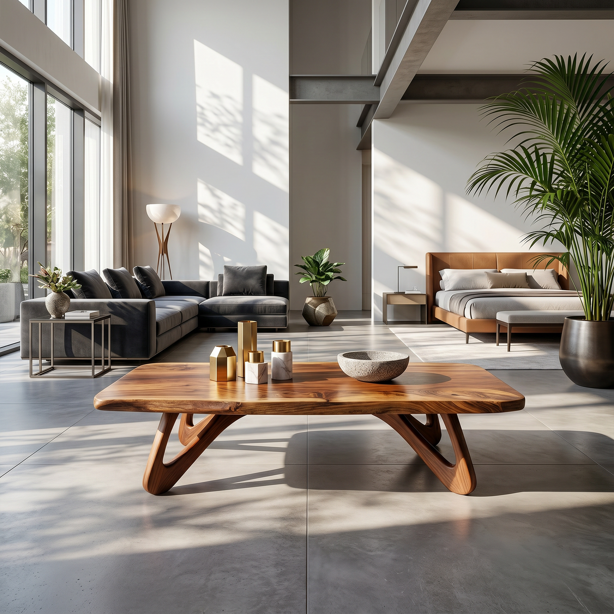 Minimalist Curved Coffee Table For Modern Home