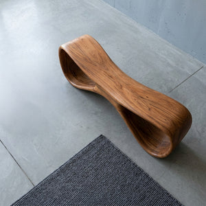 Organic Wooden Bench For Living Room Accent