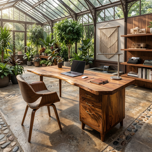 Urban Writing Desk With Drawer Storage For Apartment Office