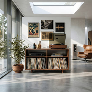 Minimalist Wooden Record Player Cabinet For Home Decor