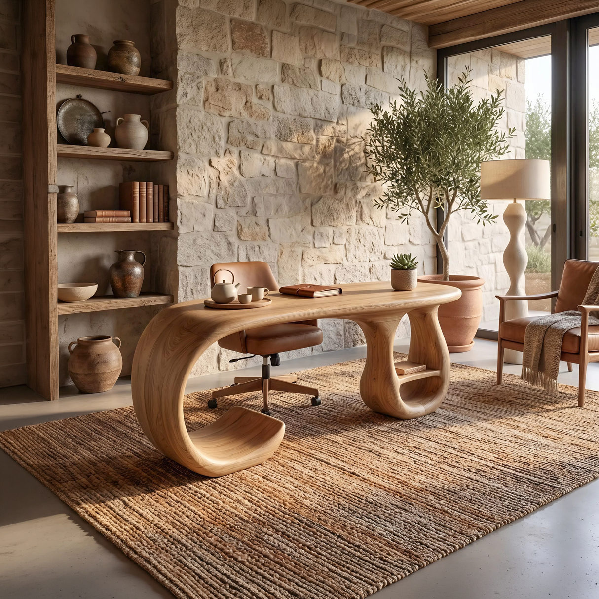 Farmhouse Pedestal Writing Desk Bedroom Study Room
