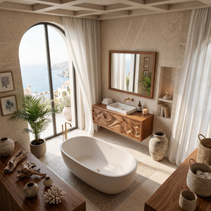 Minimalist Wooden Floating Bathroom Vanity For Primary Bathroom