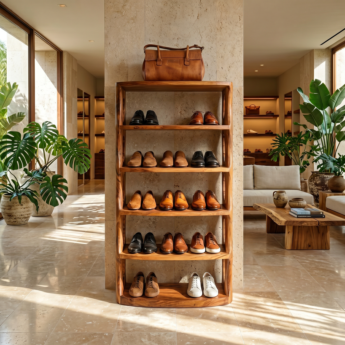 Rustic Vertical Shoe Rack For Cabin Entryway Storage Section