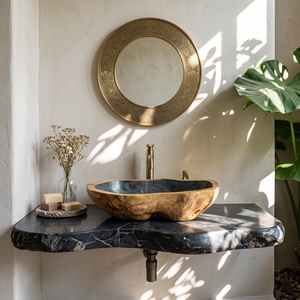 Solid Wood Sink Farmhouse Look For Bathroom Vanity Decor